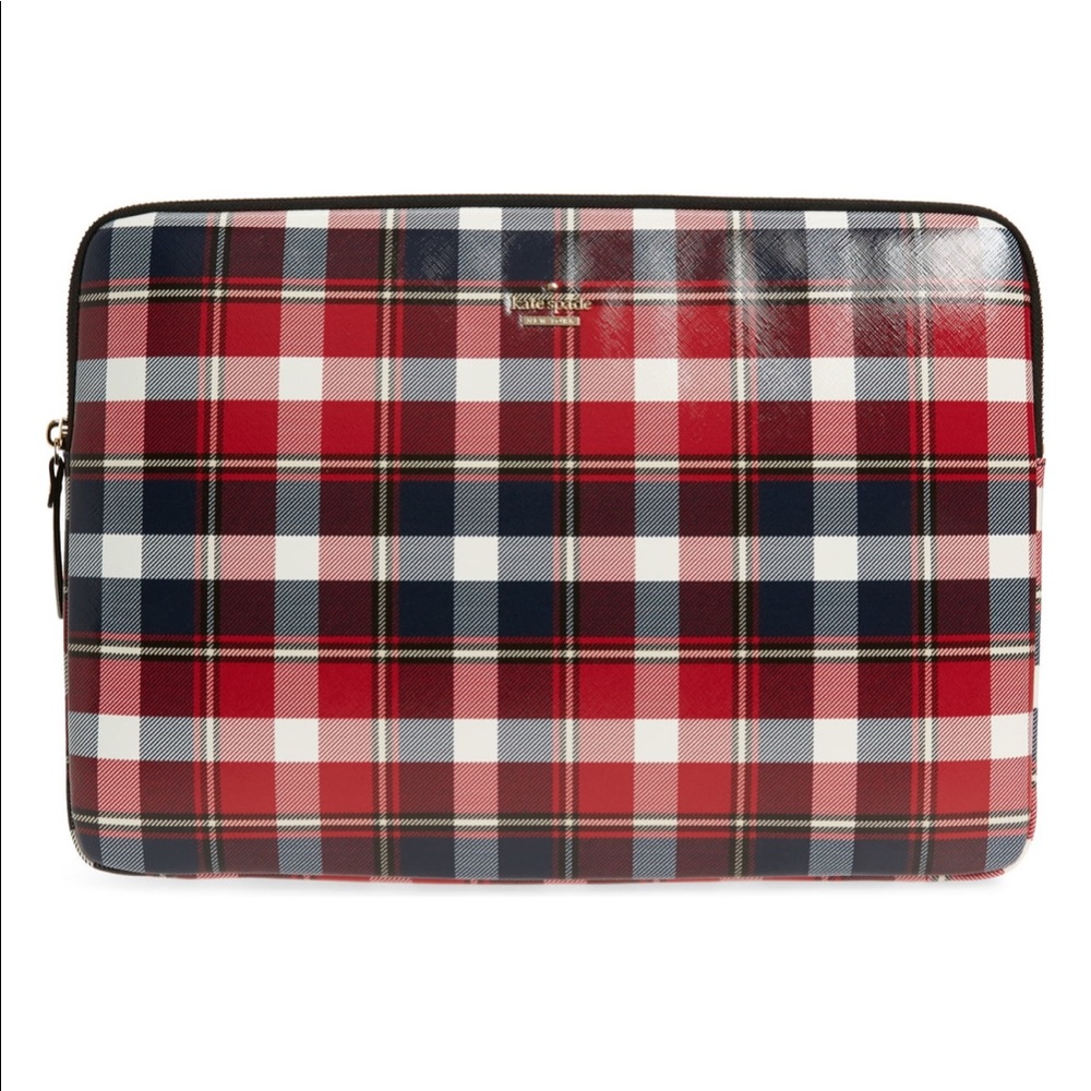 Kate spade laptop sleeve case 15 inch rustic plaid